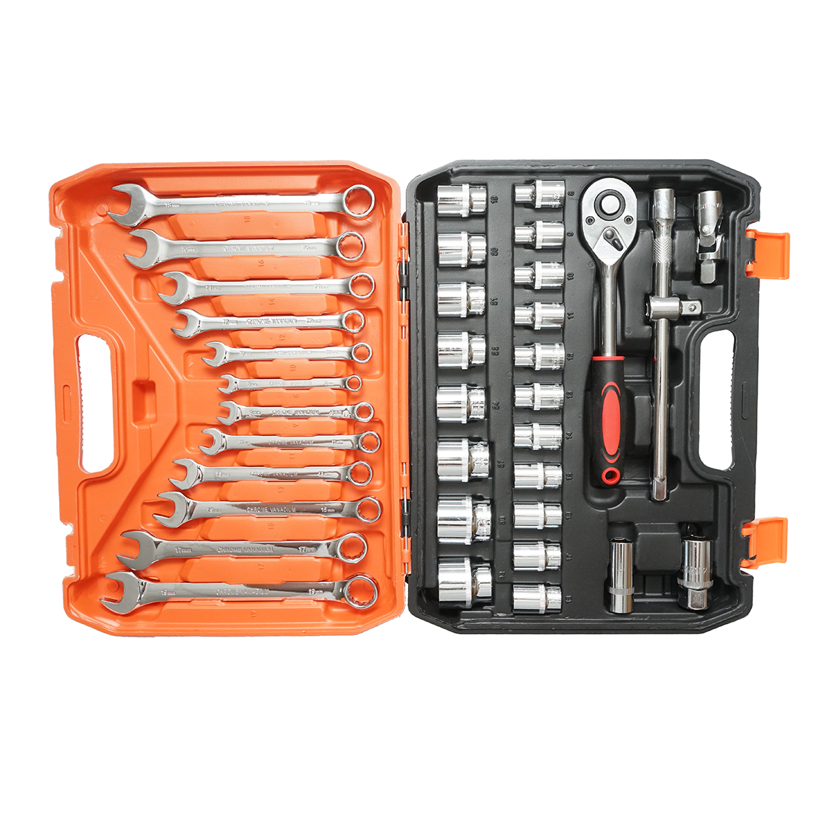Trusa chei tubulare 8-32mm si chei fixe combinate 8-19mm, 1/2 antrenor cu clichet 37 piese Breckner Germany - imagine 3