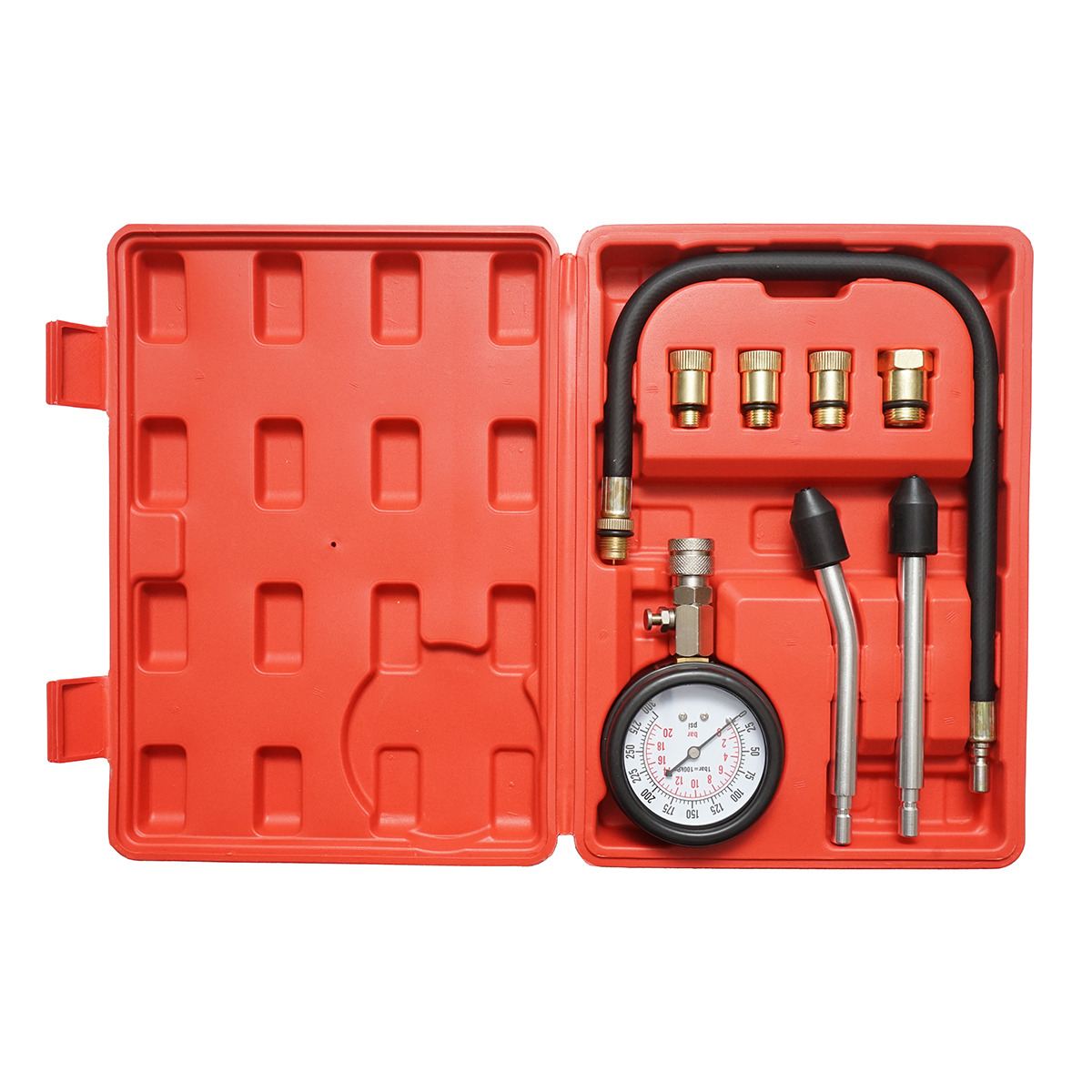 Trusa tester compresie motoare benzina cu manometru mecanic 0-20 bar Breckner Germany - imagine 3