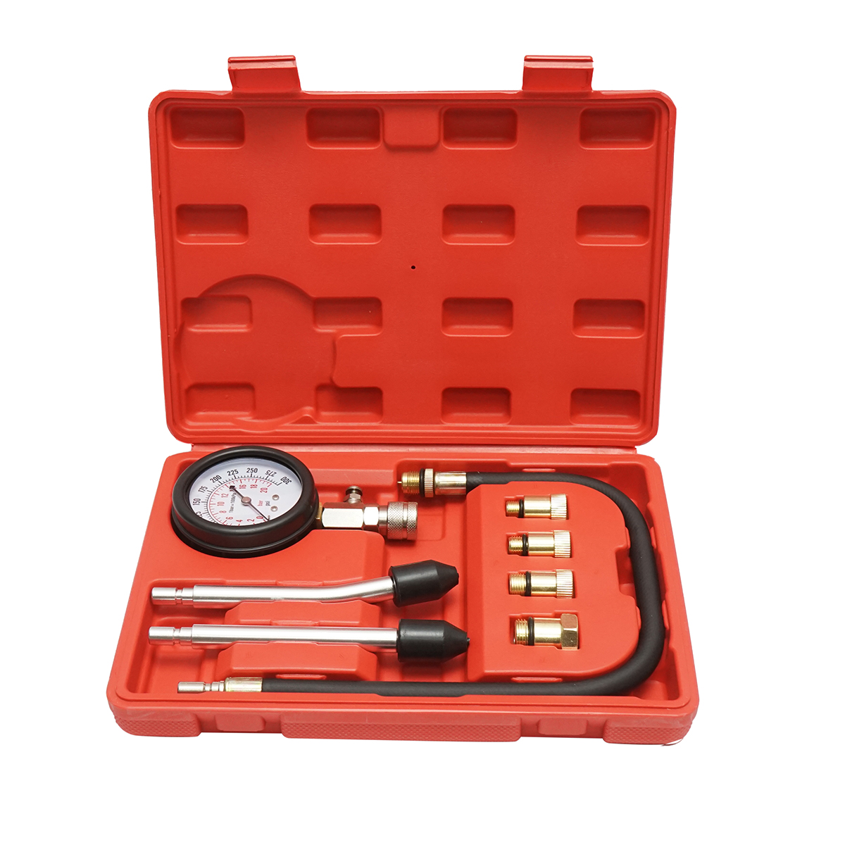 Trusa tester compresie motoare benzina cu manometru mecanic 0-20 bar Breckner Germany