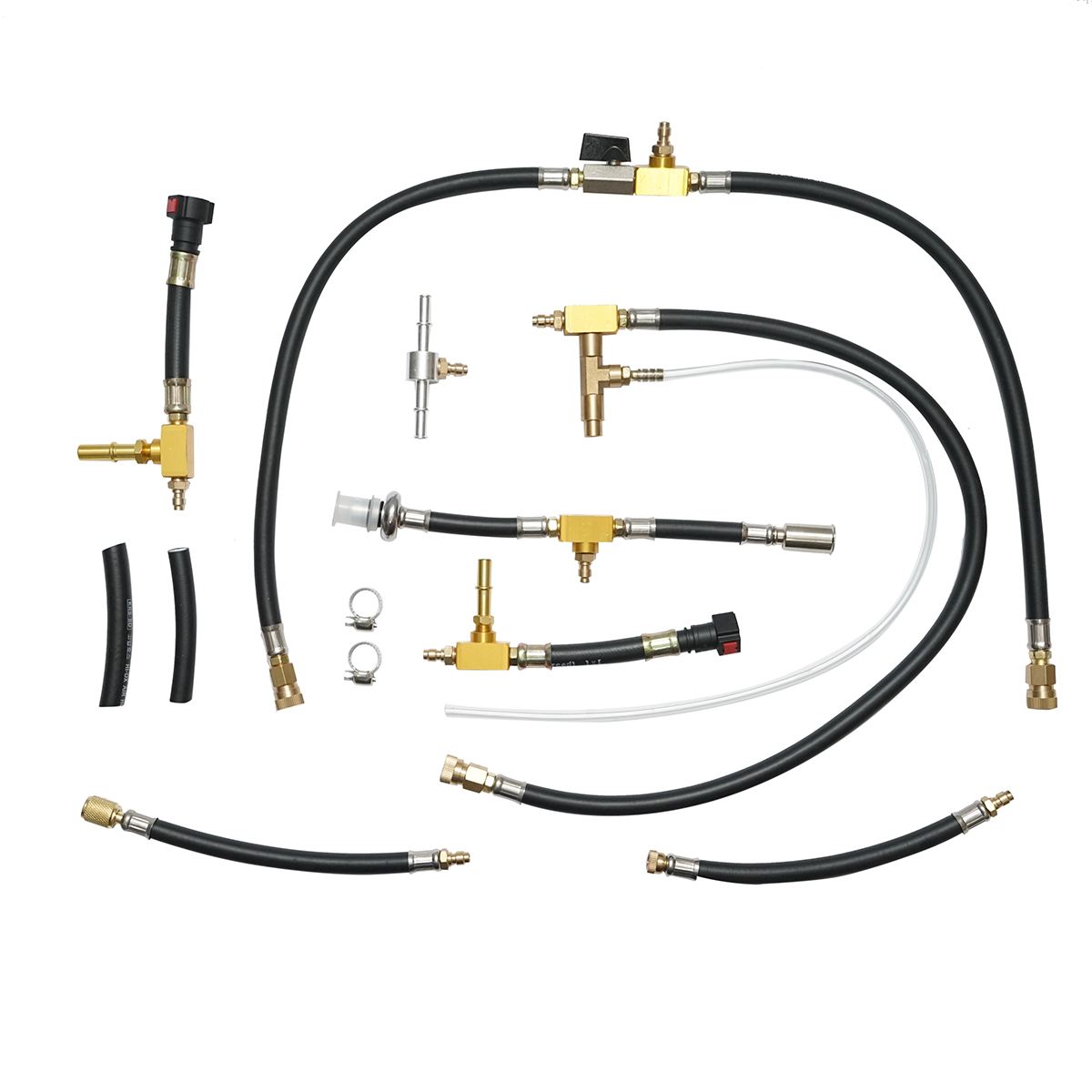 Trusa tester presiune sistem injectie benzina cu 2 manometre, adaptoare universale Breckner Germany - imagine 6