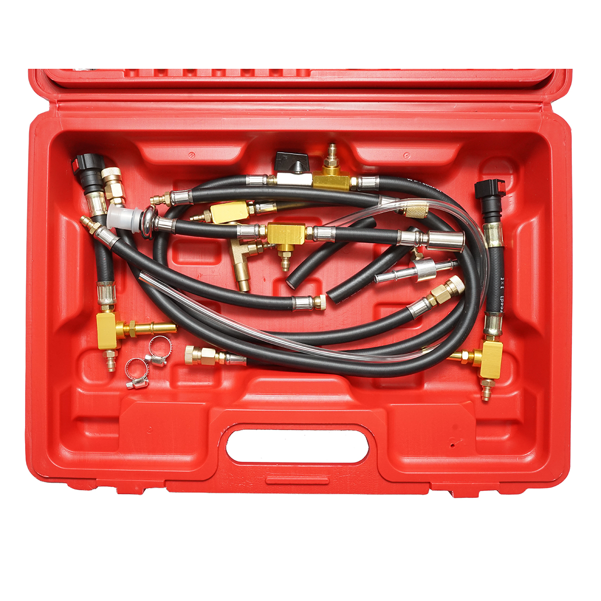 Trusa tester presiune sistem injectie benzina cu 2 manometre, adaptoare universale Breckner Germany - imagine 5