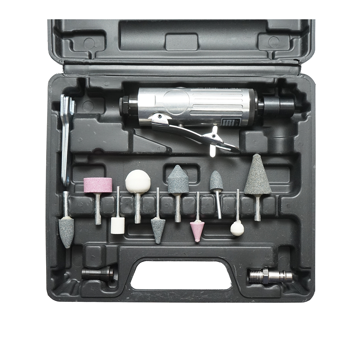 Trusa polizor drept pneumatic biax  25000rpm, presiune 6.3 bar 16 piese Breckner Germany - imagine 4