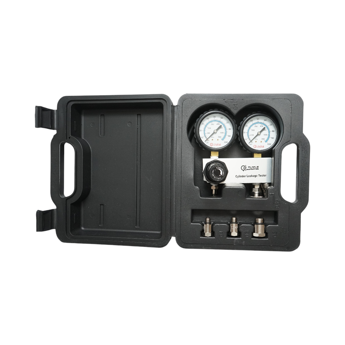 Trusa tester etansare compresie cilindru motor benzina, 3 adaptoare 10, 12, 18mm, furtun 600mm Breckner Germany - imagine 3
