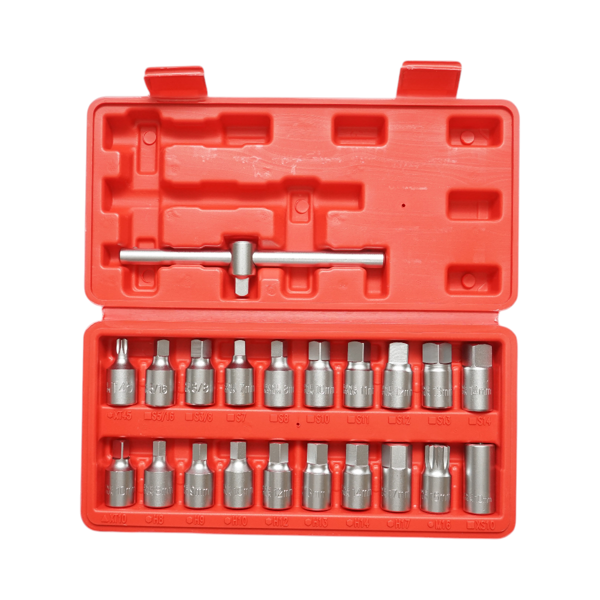 Trusa chei busoane baie ulei cu profil patrat, hex, torx 21 piese Breckner Germany - imagine 2