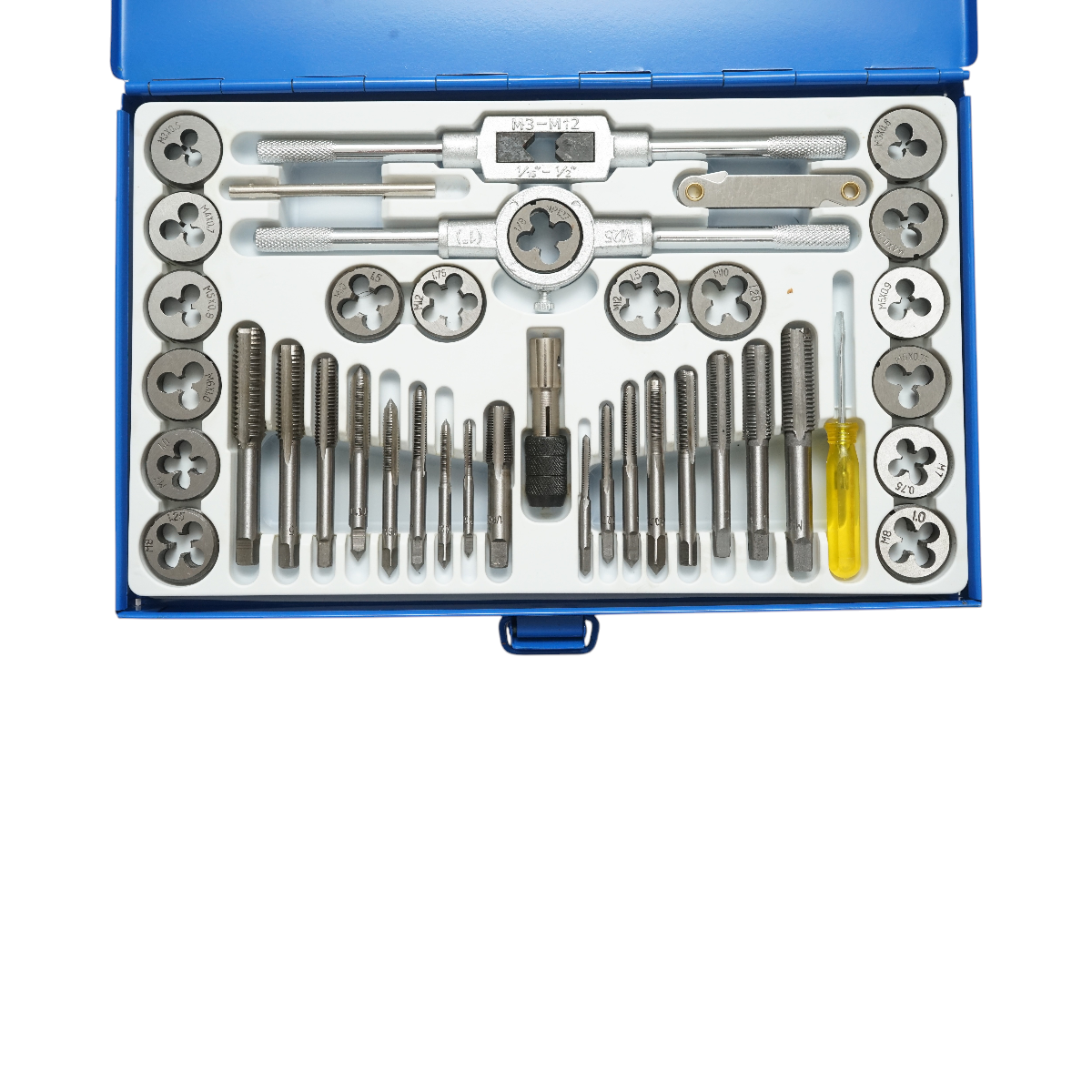 Trusa tarozi si filiere metrice M3-M12mm 40 piese Breckner Germany - imagine 3