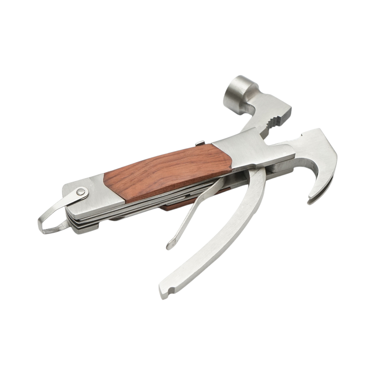 Cleste multifunctional pliabil 8 in 1 din otel inoxidabil cu maner din lemn 210mm - imagine 5