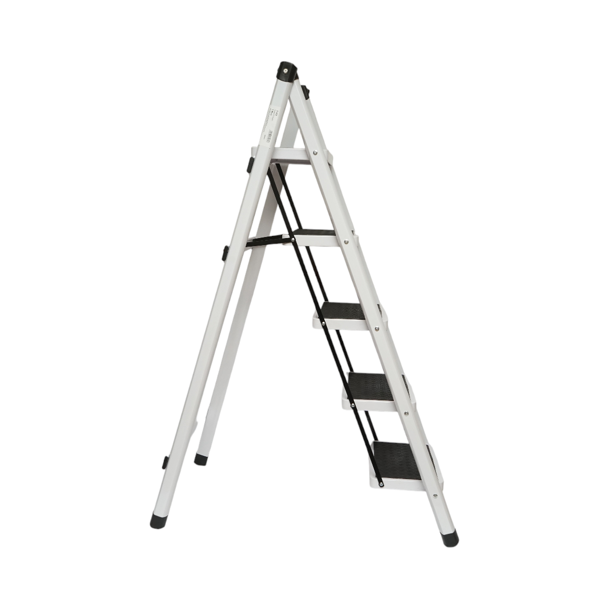 Scara metalica pliabila, 5 trepte cauciuc antiderapant, inaltime 154cm, sarcina maxima 150Kg - imagine 5