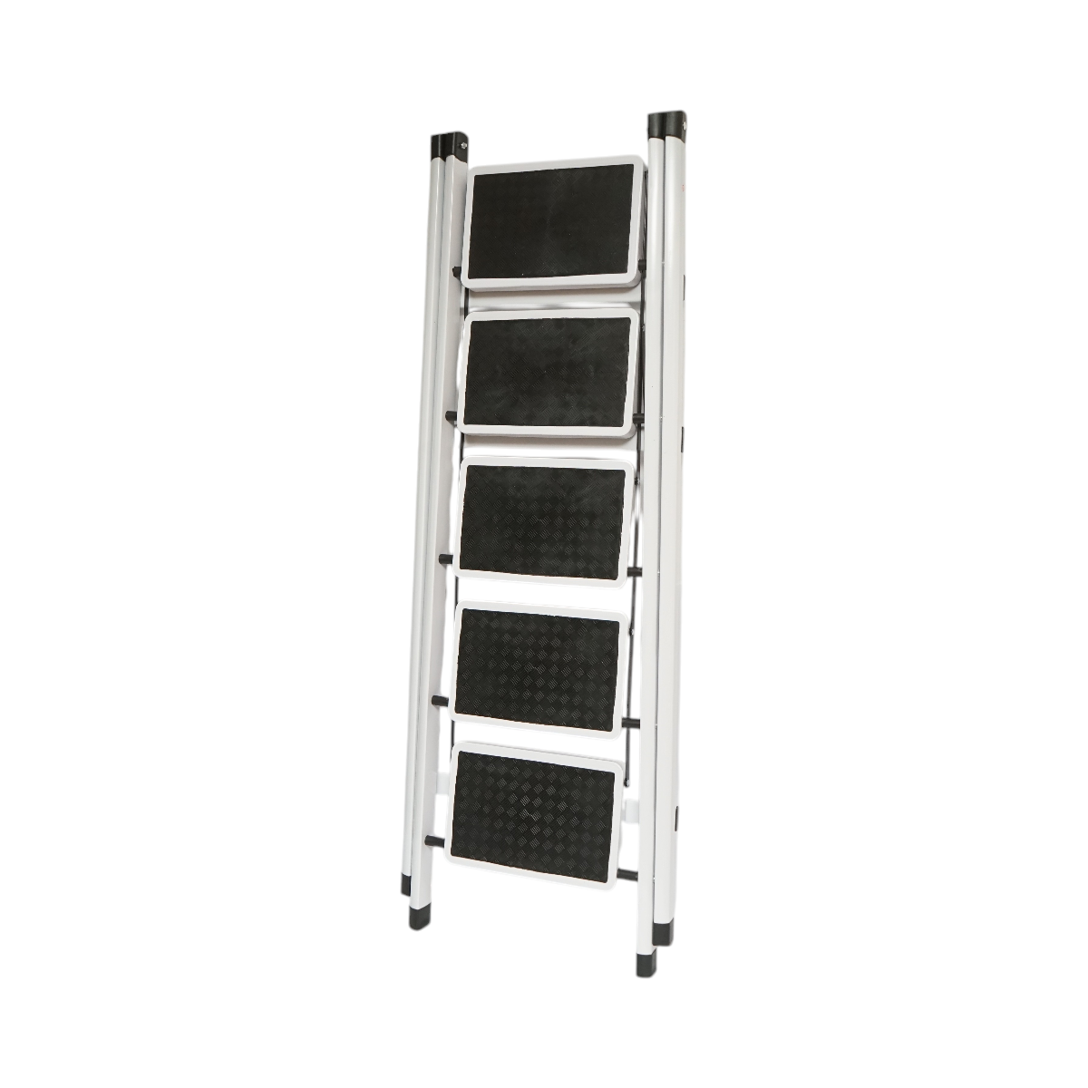 Scara metalica pliabila, 5 trepte cauciuc antiderapant, inaltime 154cm, sarcina maxima 150Kg - imagine 3