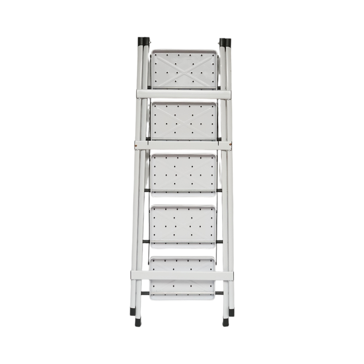 Scara metalica pliabila, 5 trepte cauciuc antiderapant, inaltime 154cm, sarcina maxima 150Kg - imagine 4