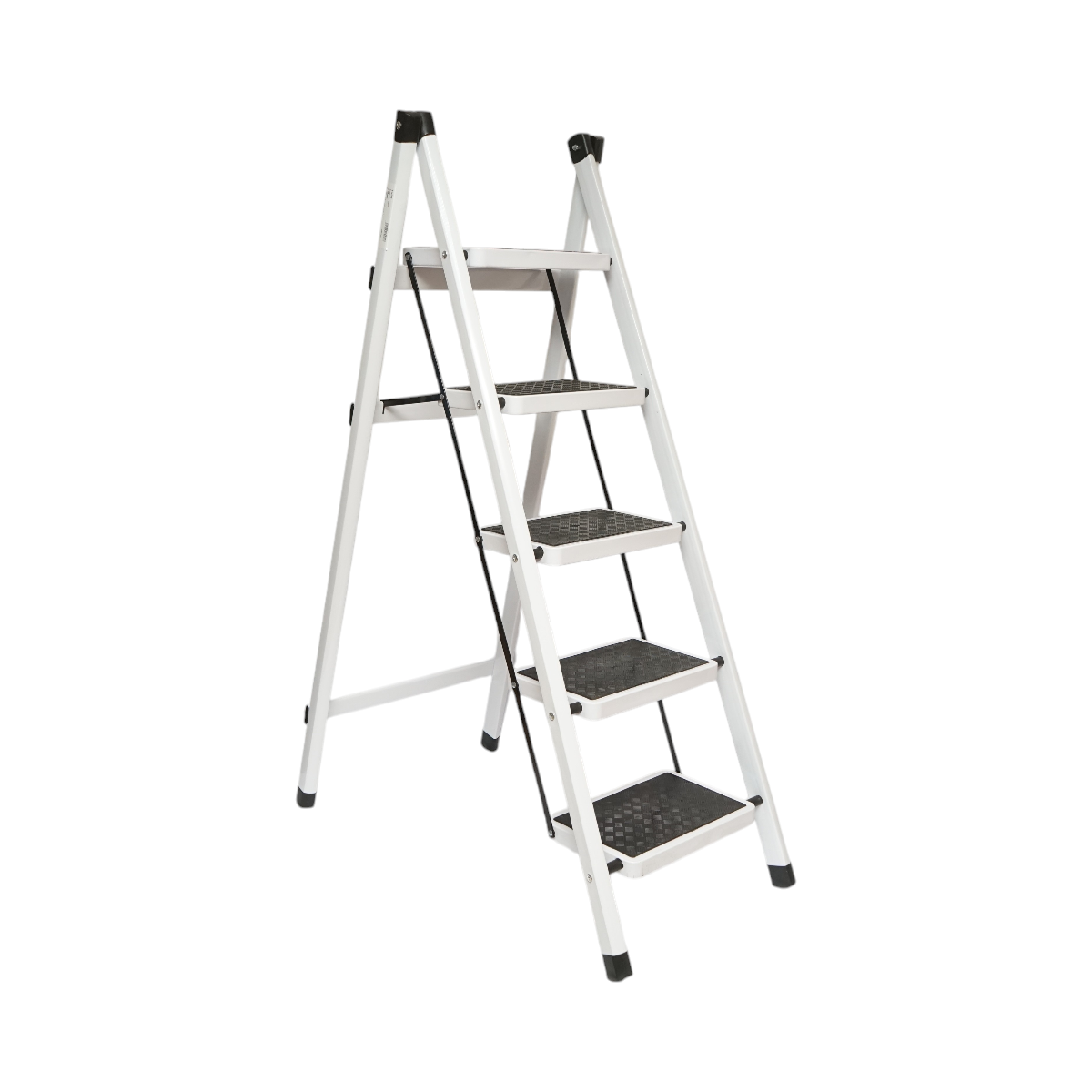 Scara metalica pliabila, 5 trepte cauciuc antiderapant, inaltime 154cm, sarcina maxima 150Kg - imagine 2