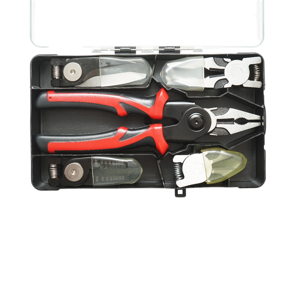 Set multifunctional 5 in 1 cu foarfeca, cleste patent taiere, sertizare, sfic, dezizolare cabluri - imagine 4