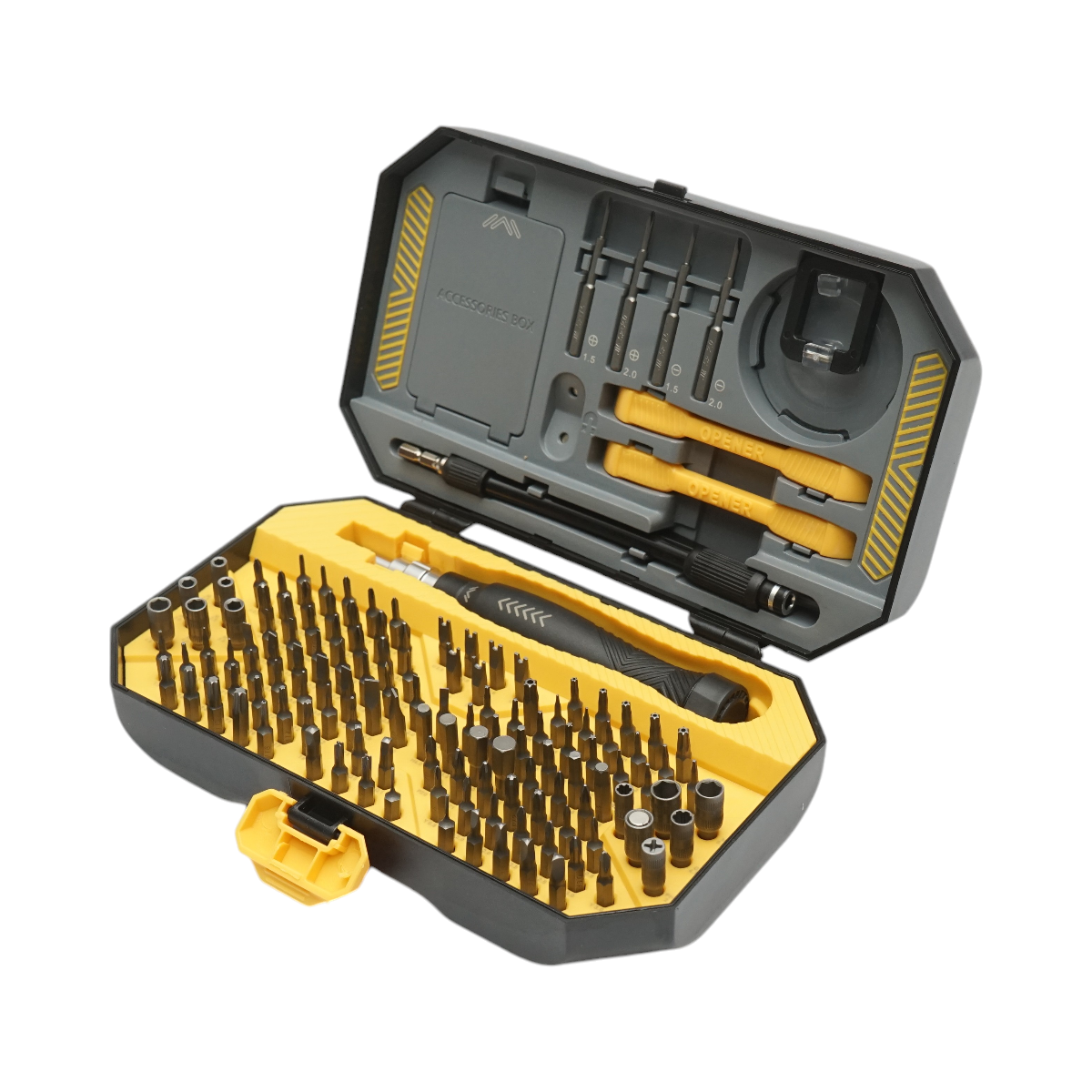 Trusa surubelnita de precizie profesionala cu biti torx, hex, cruce pentru electronice 145 piese Cr-V - imagine 2