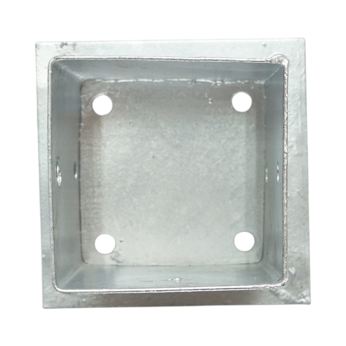 Suport stalp patrat aplicat 101x101x150mm, grosime 2mm, otel zincat - imagine 3