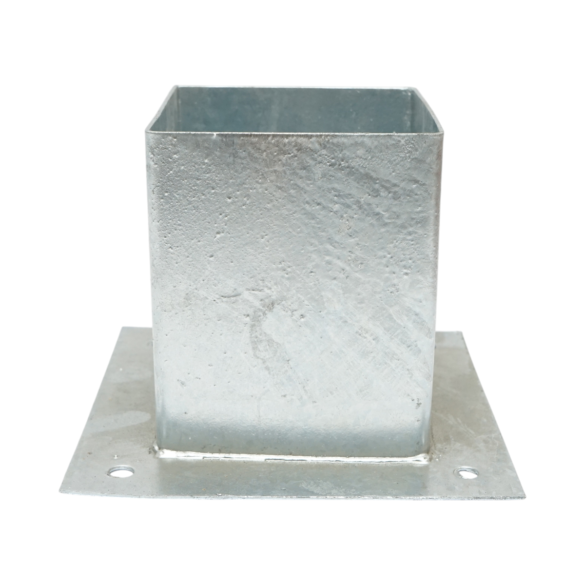 Suport stalp patrat aplicat 121x121x150mm, grosime 2mm, otel zincat - imagine 2