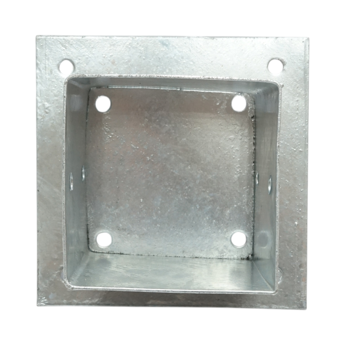 Suport stalp patrat aplicat 121x121x150mm, grosime 2mm, otel zincat - imagine 3