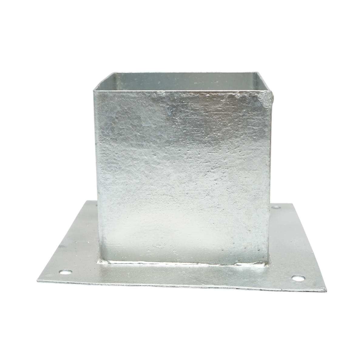 Suport stalp patrat aplicat 141x141x150mm, grosime 2mm, otel zincat - imagine 2