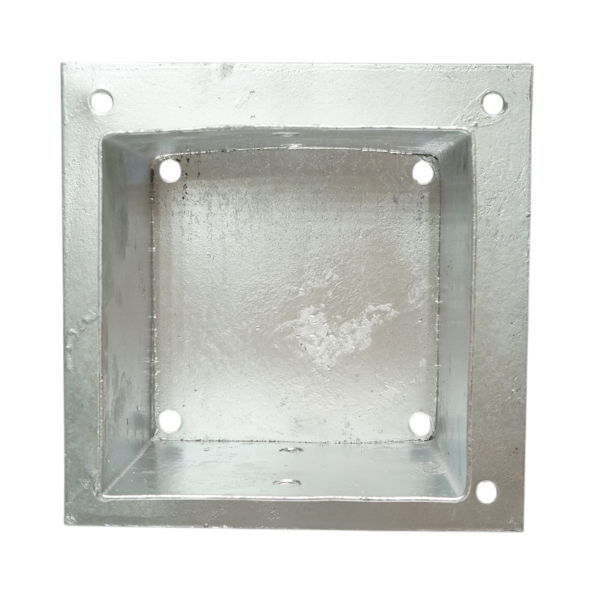 Suport stalp patrat aplicat 141x141x150mm, grosime 2mm, otel zincat - imagine 3