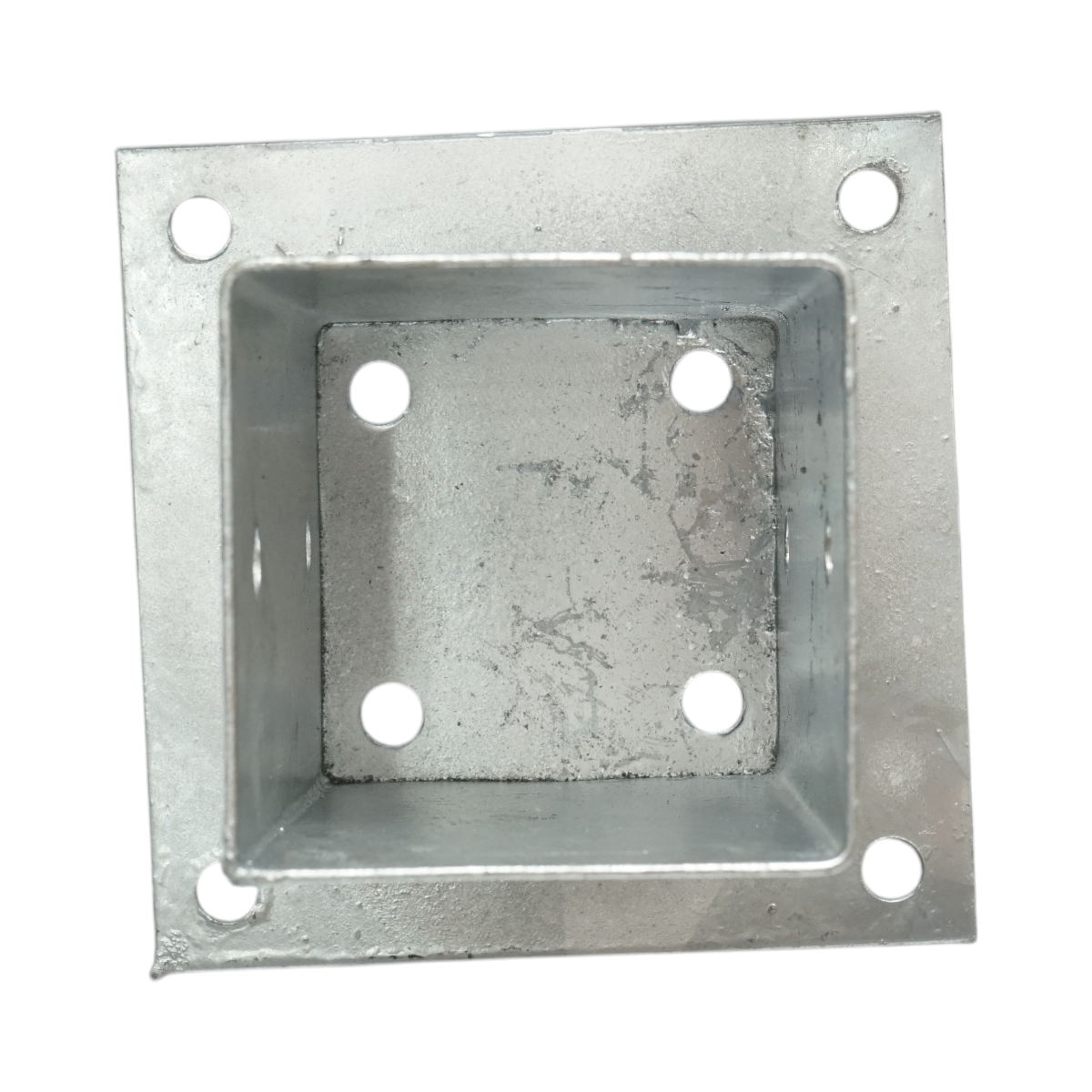 Suport stalp patrat aplicat 81x81x150mm, grosime 2mm, otel zincat - imagine 3