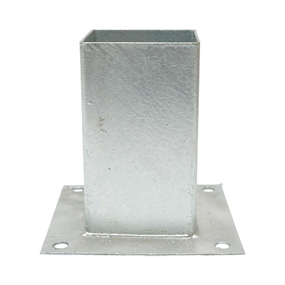 Suport stalp patrat aplicat 81x81x150mm, grosime 2mm, otel zincat - imagine 2