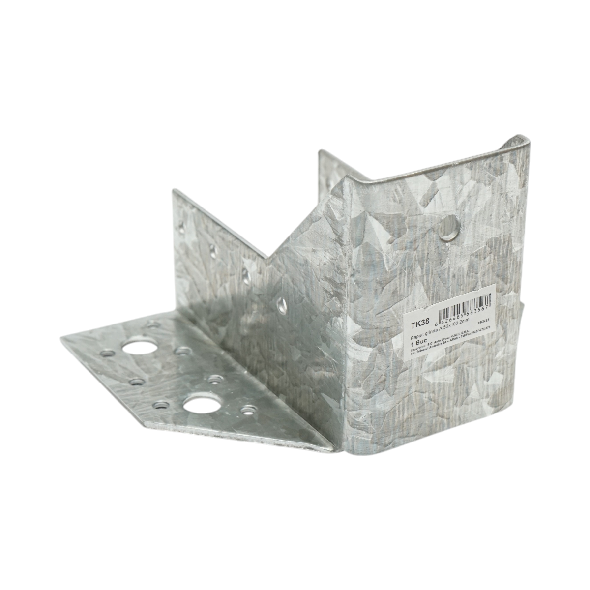 Papuc grinda tip A 50x100mm, grosime 2mm, otel zincat - imagine 5