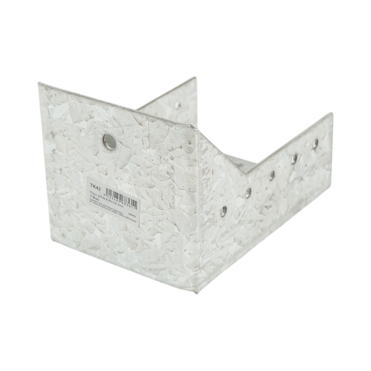 Papuc grinda tip B 80x120mm, grosime 2mm, otel zincat - imagine 3