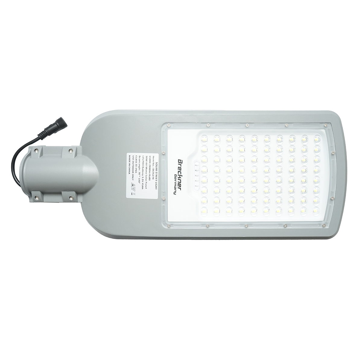Lampa LED iluminat stradal 2800LM, 6500K cu panou solar 50W, baterie LiFePO4 45Ah, telecomanda, prindere stalp IP65 - imagine 6