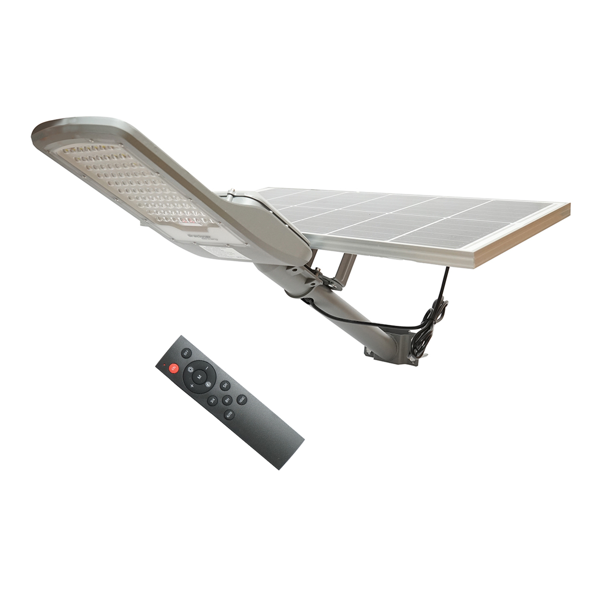 Lampa LED iluminat stradal 2800LM, 6500K cu panou solar 50W, baterie LiFePO4 45Ah, telecomanda, prindere stalp IP65