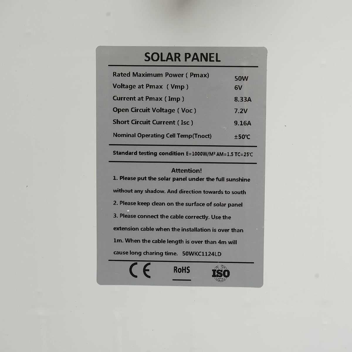 Lampa LED iluminat stradal 2800LM, 6500K cu panou solar 50W, baterie LiFePO4 45Ah, telecomanda, prindere stalp IP65 - imagine 10