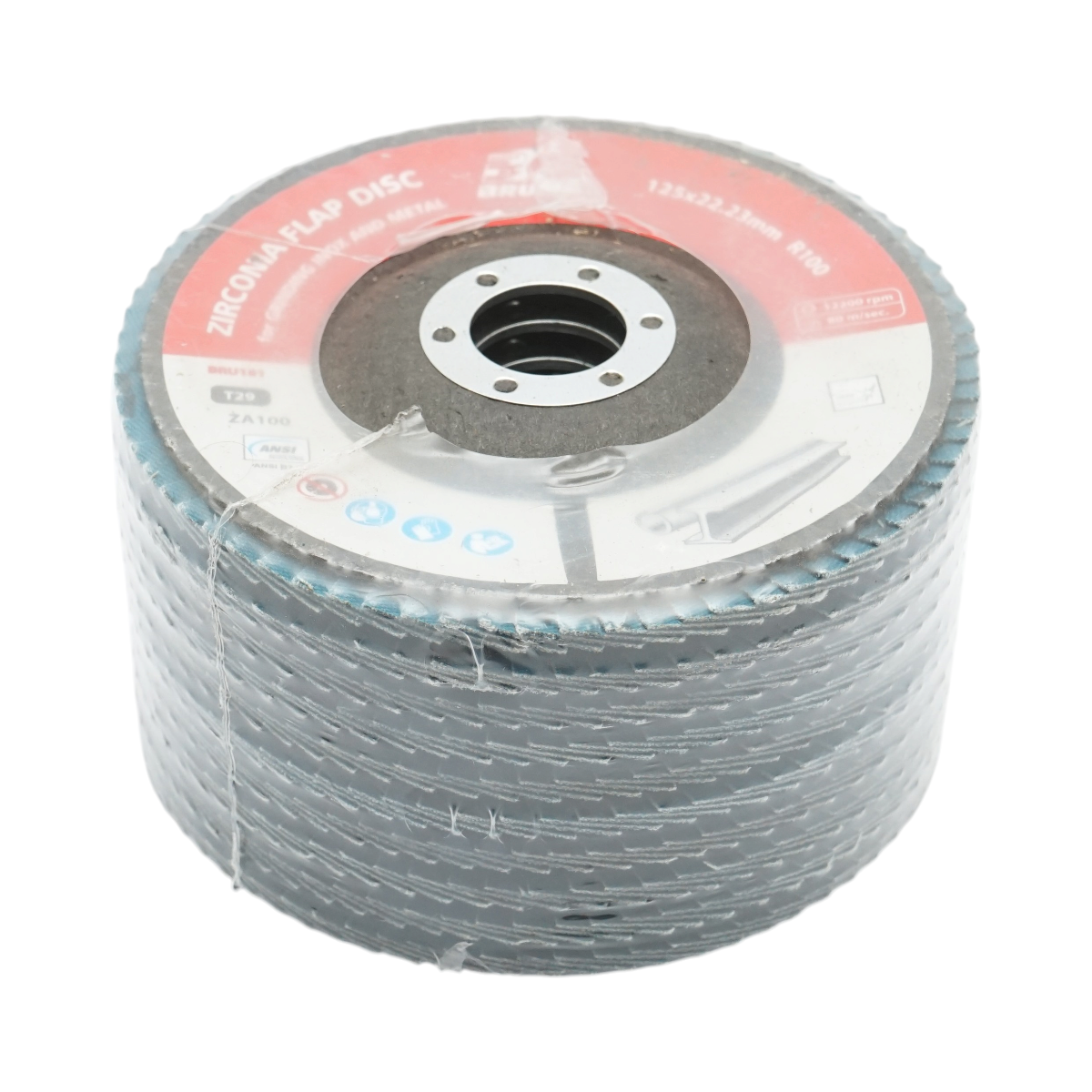 Disc lamelar abraziv cu zirconiu 125x22.23mm T29 R100 pentru slefuire, polizare metal si inox - imagine 3