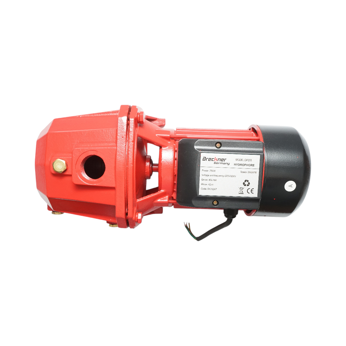 Pompa apa de suprafata autoamorsanta cu ejector 750W, 220V, debit 80 L/min, H42m DP255 Breckner Germany - imagine 4