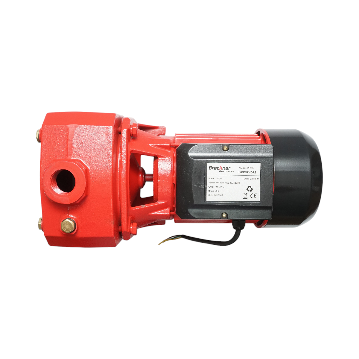 Pompa apa de suprafata autoamorsanta cu ejector 1.1KW, 220V, debit 100 L/min, H38m DP505 Breckner Germany - imagine 4