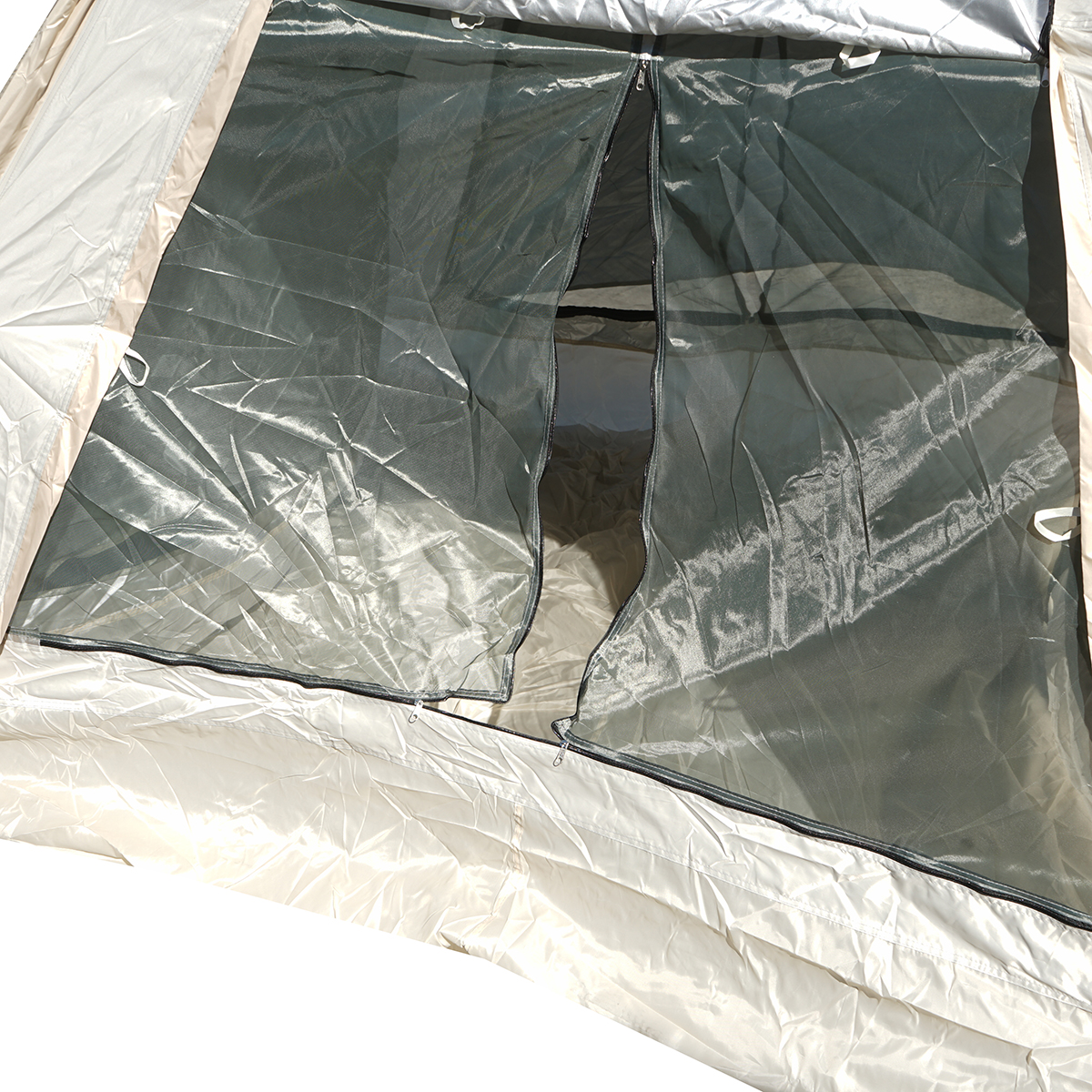Cort camping 2 persoane pliabil automat pop-up, deschidere 4 parti, plasa anti-insecte, impermeabil 240x240x155cm - imagine 7