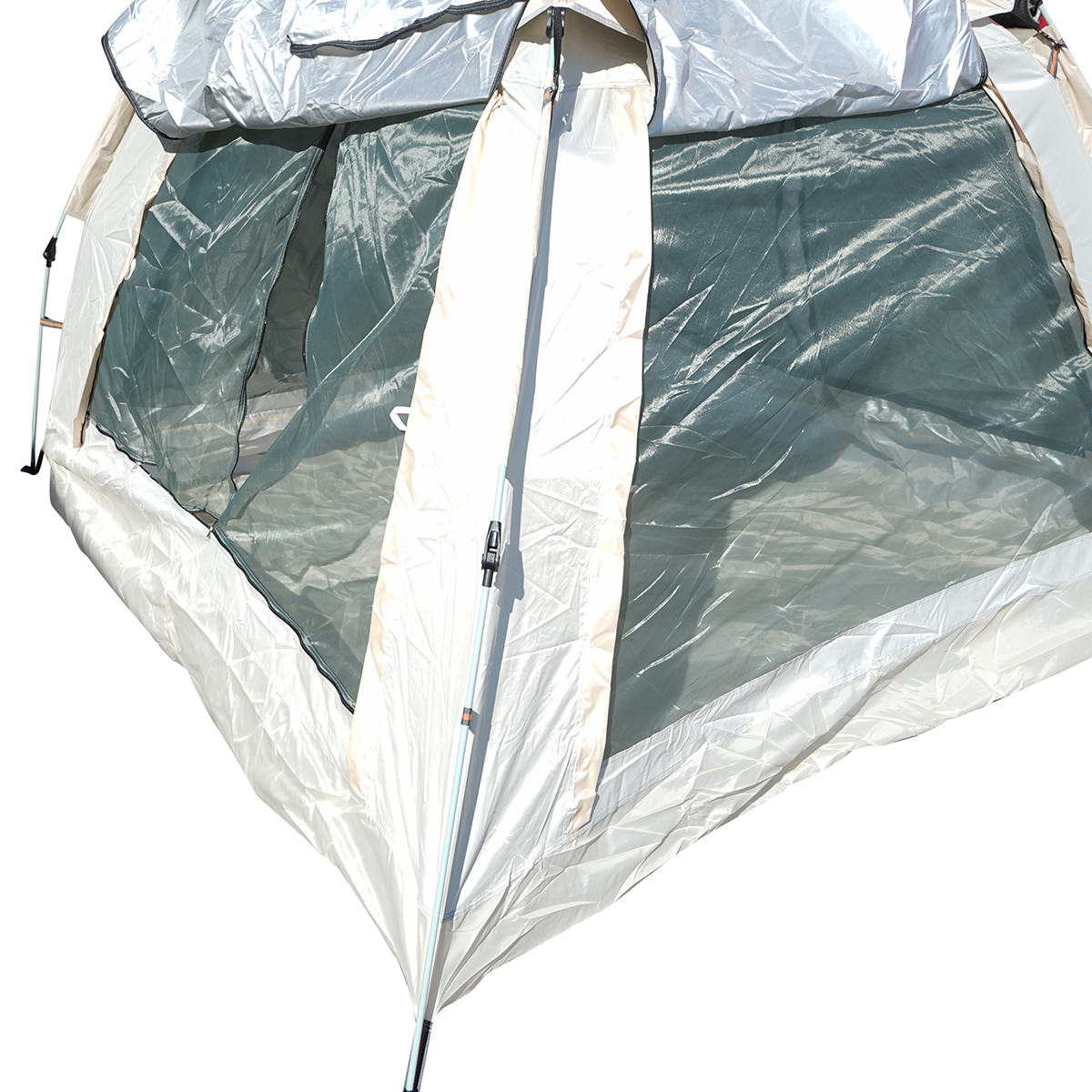 Cort camping 2 persoane pliabil automat pop-up, deschidere 4 parti, plasa anti-insecte, impermeabil 240x240x155cm - imagine 5