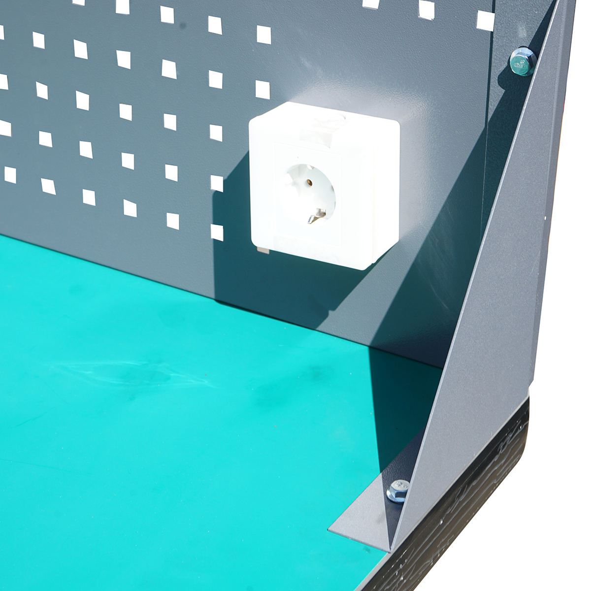 Masa, banc de lucru atelier cu priza 220V si panou perforat 1200x750x800+450mm - imagine 7
