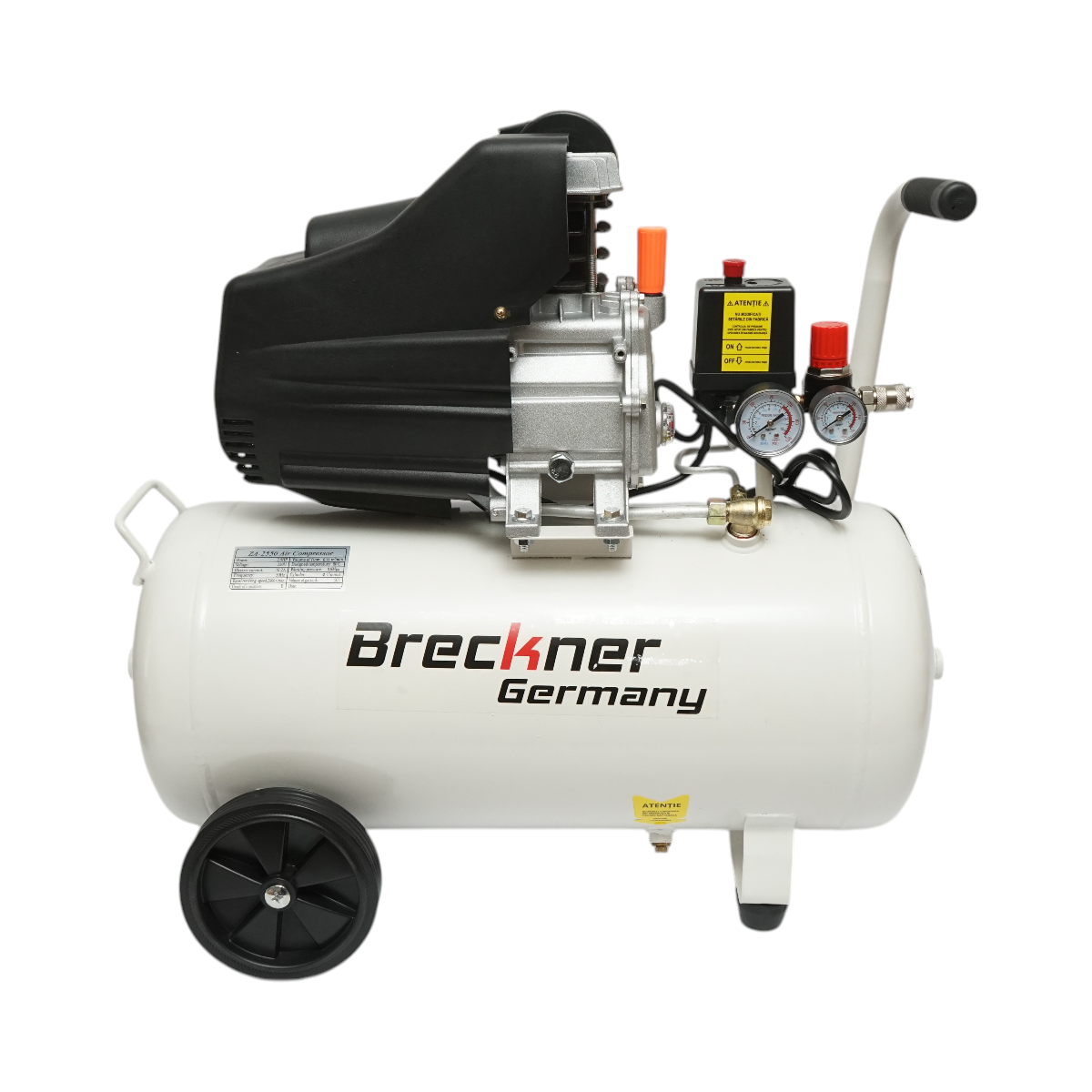 Compresor aer 50L, putere motor 1.9KW/2.5CP, presiune maxima 8 bar, volum aer aspirat 185 L/min Breckner Germany - imagine 2