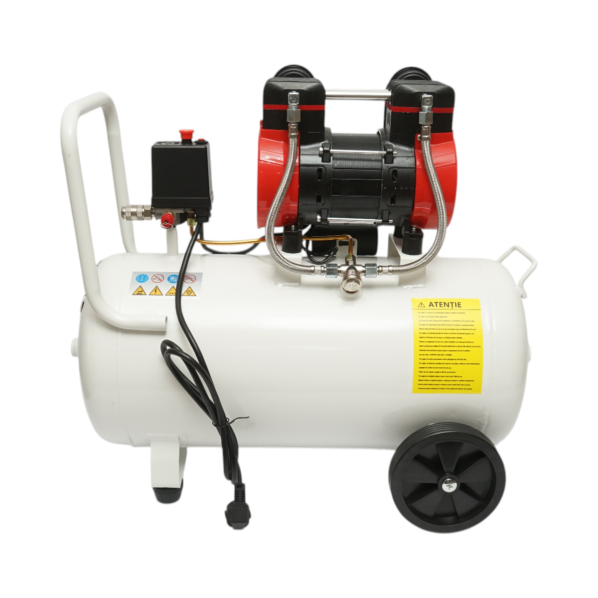 Compresor aer 50L, motor 2 cilindri 1.5KW/2.1CP, presiune maxima 8 bar, volum aer aspirat 155L/min Breckner Germany - imagine 3