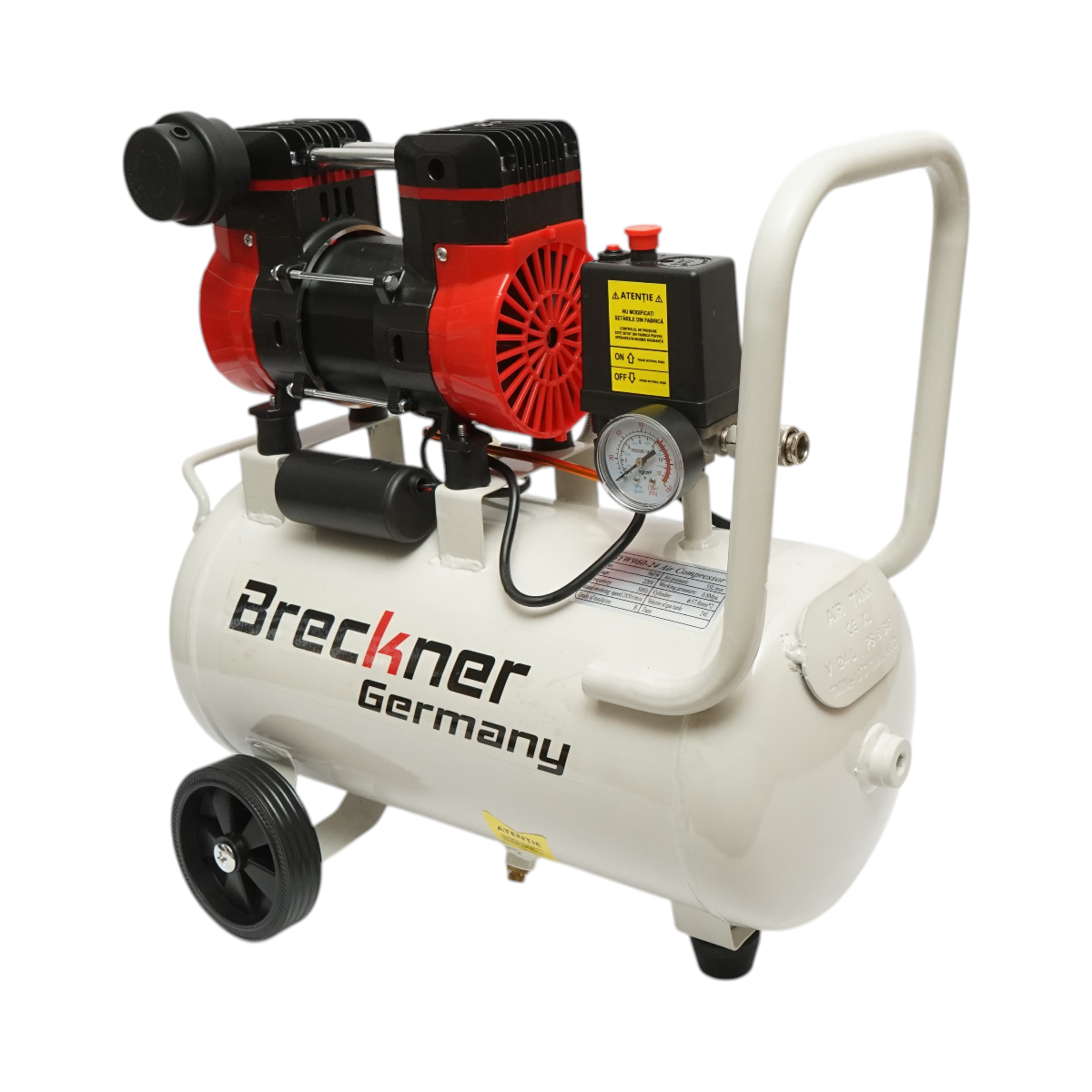Compresor aer 50L, motor 2 cilindri 1.5KW/2.1CP, presiune maxima 8 bar, volum aer aspirat 155L/min Breckner Germany
