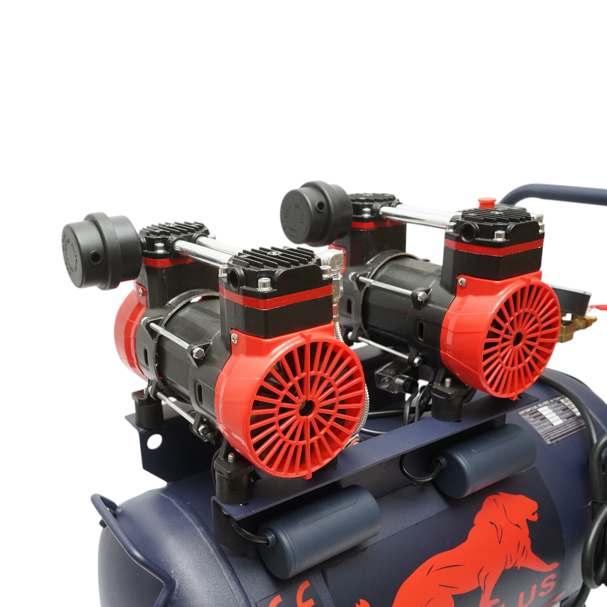 Compresor aer 50L fara ulei silentios, 2 motoare 4 cilindri 1.5KW/2CP, presiune maxima 8 bar, volum aer aspirat 170L/min - imagine 6