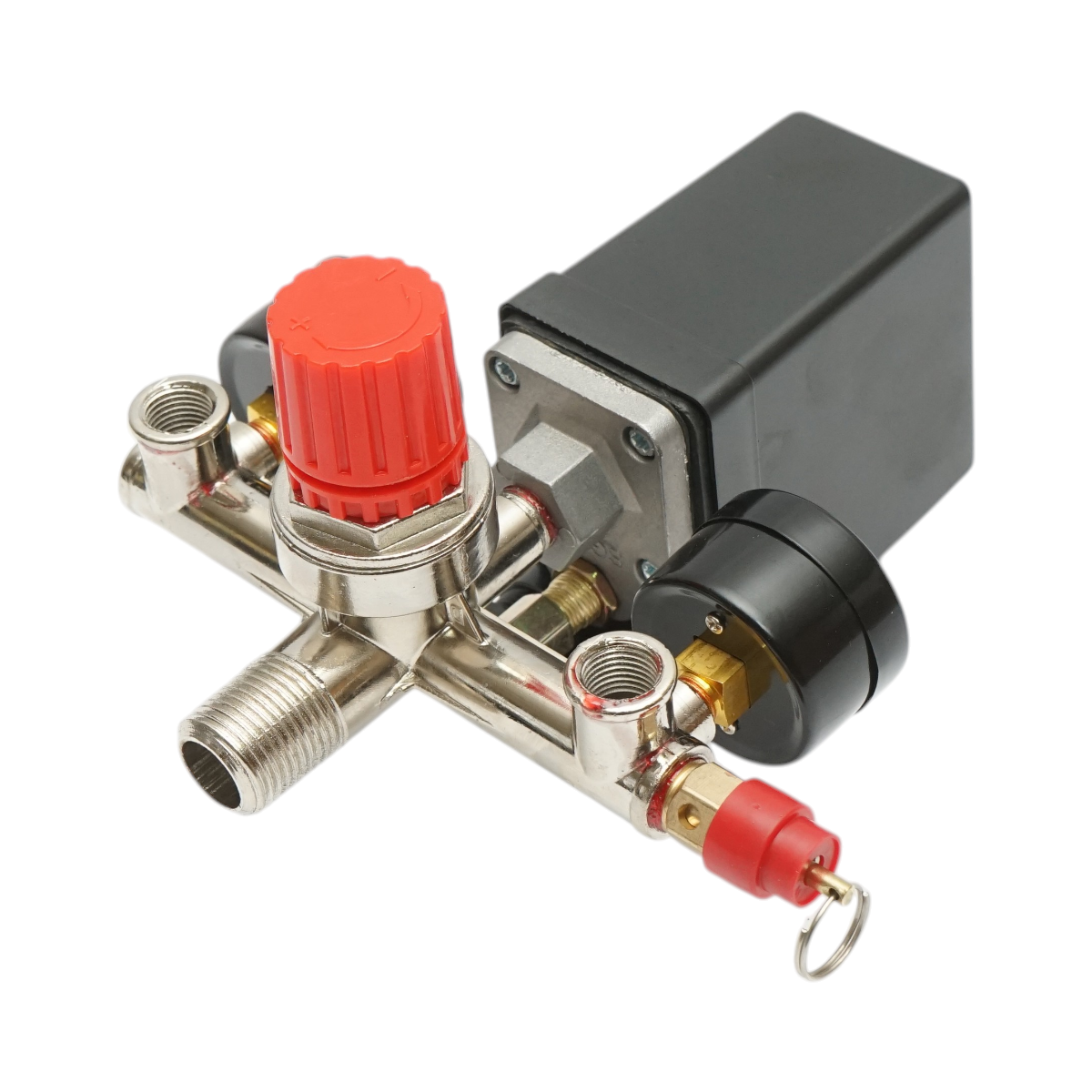 Presostat compresor aer 220V, regulator cu 2 manometre 12 bar - imagine 5