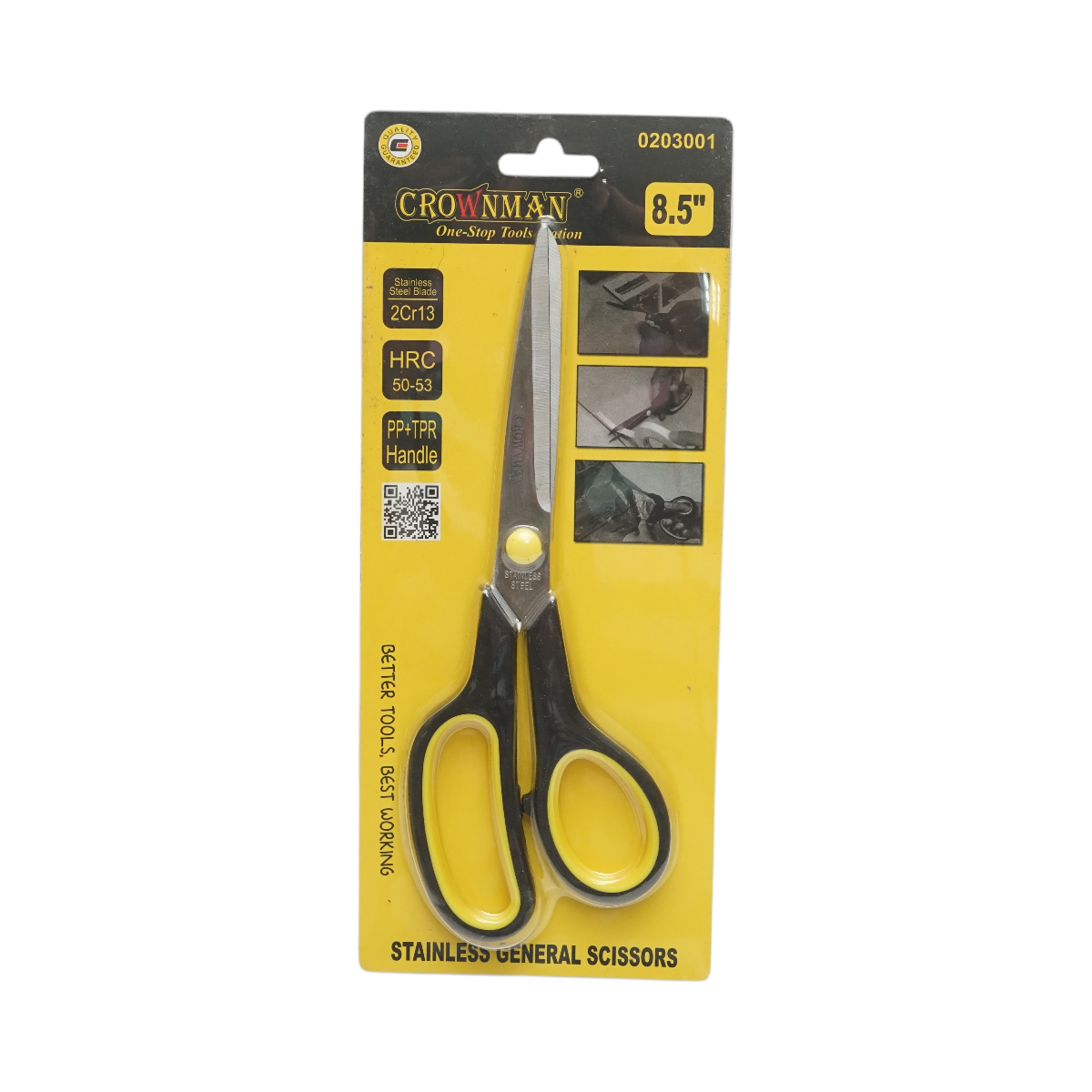 Foarfeca universala 215mm otel inoxidabil, maner ergonomic din PP+TPR Crownman - imagine 4