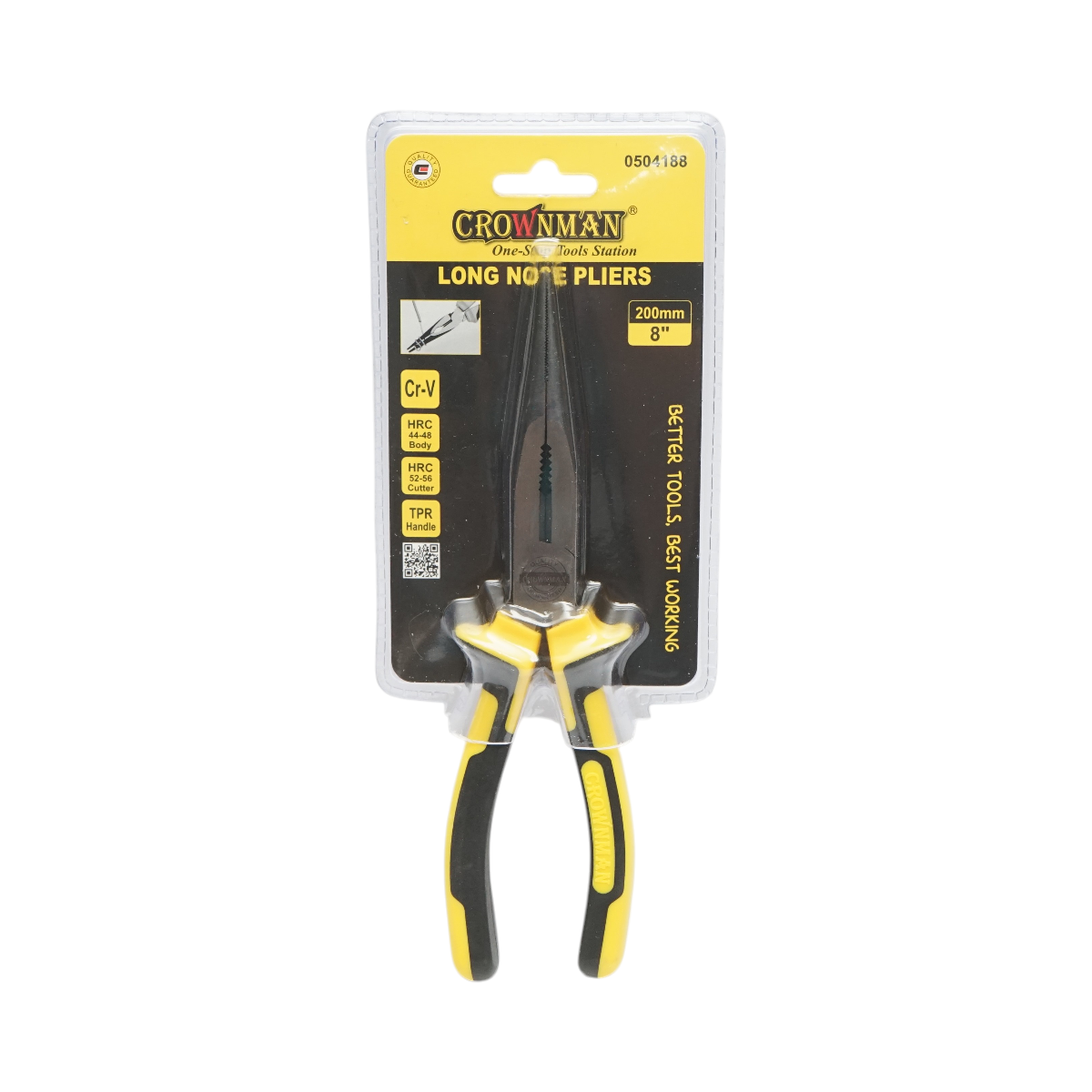 Cleste patent cu varf lung ascutit 200mm profesional Cr-V Crownman - imagine 3