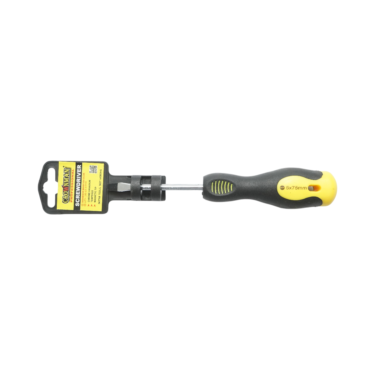 Surubelnita dreapta 5x75mm cu varf magnetic profesionala Cr-V Crownman