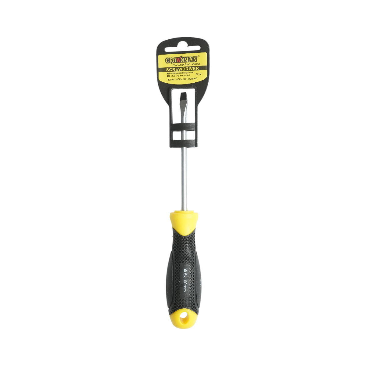 Surubelnita dreapta 5x100mm cu varf magnetic profesionala Cr-V Crownman - imagine 4