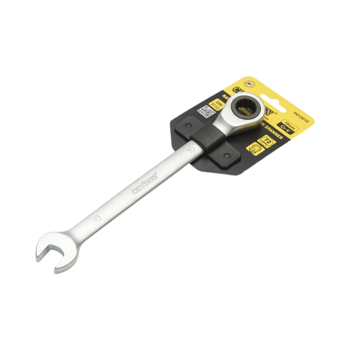 Cheie combinata fixa si inelara cu clichet 10mm Cr-V Crownman - imagine 3