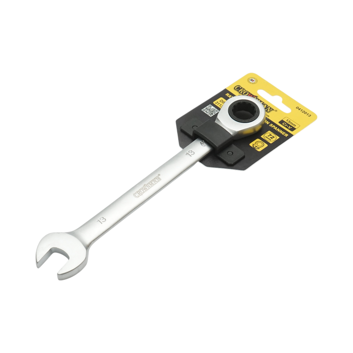 Cheie combinata fixa si inelara cu clichet 13mm Cr-V Crownman - imagine 3