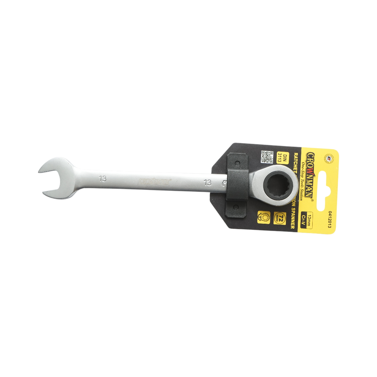 Cheie combinata fixa si inelara cu clichet 13mm Cr-V Crownman