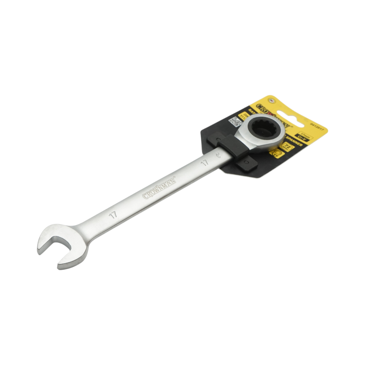 Cheie combinata fixa si inelara cu clichet 17mm Cr-V Crownman - imagine 3