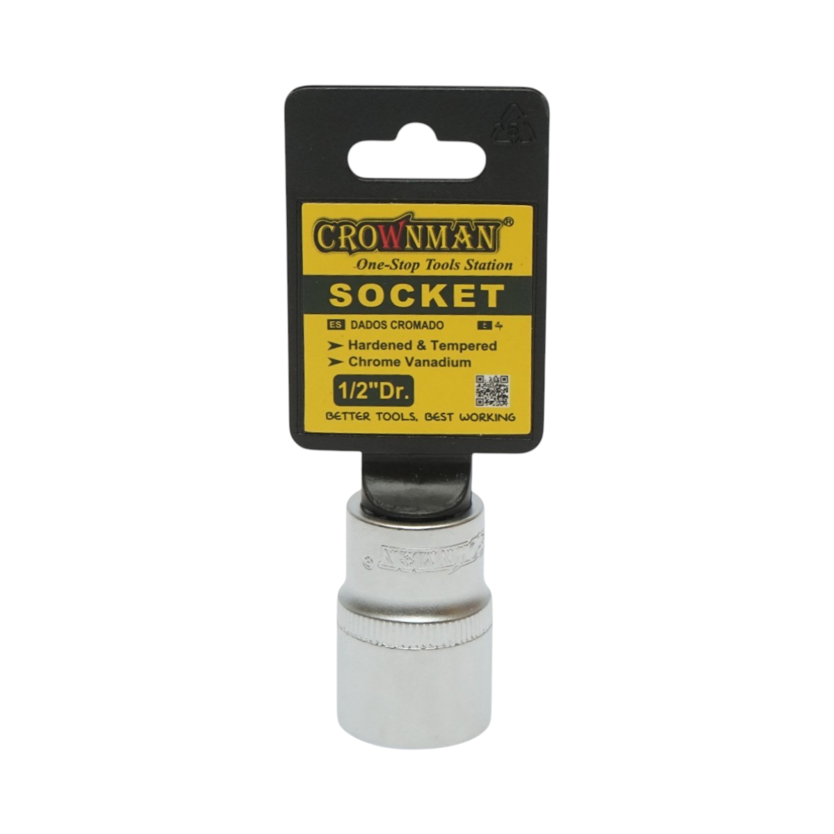 Cheie tubulara 19mm, patrat 1/2 inch Cr-V Crownman