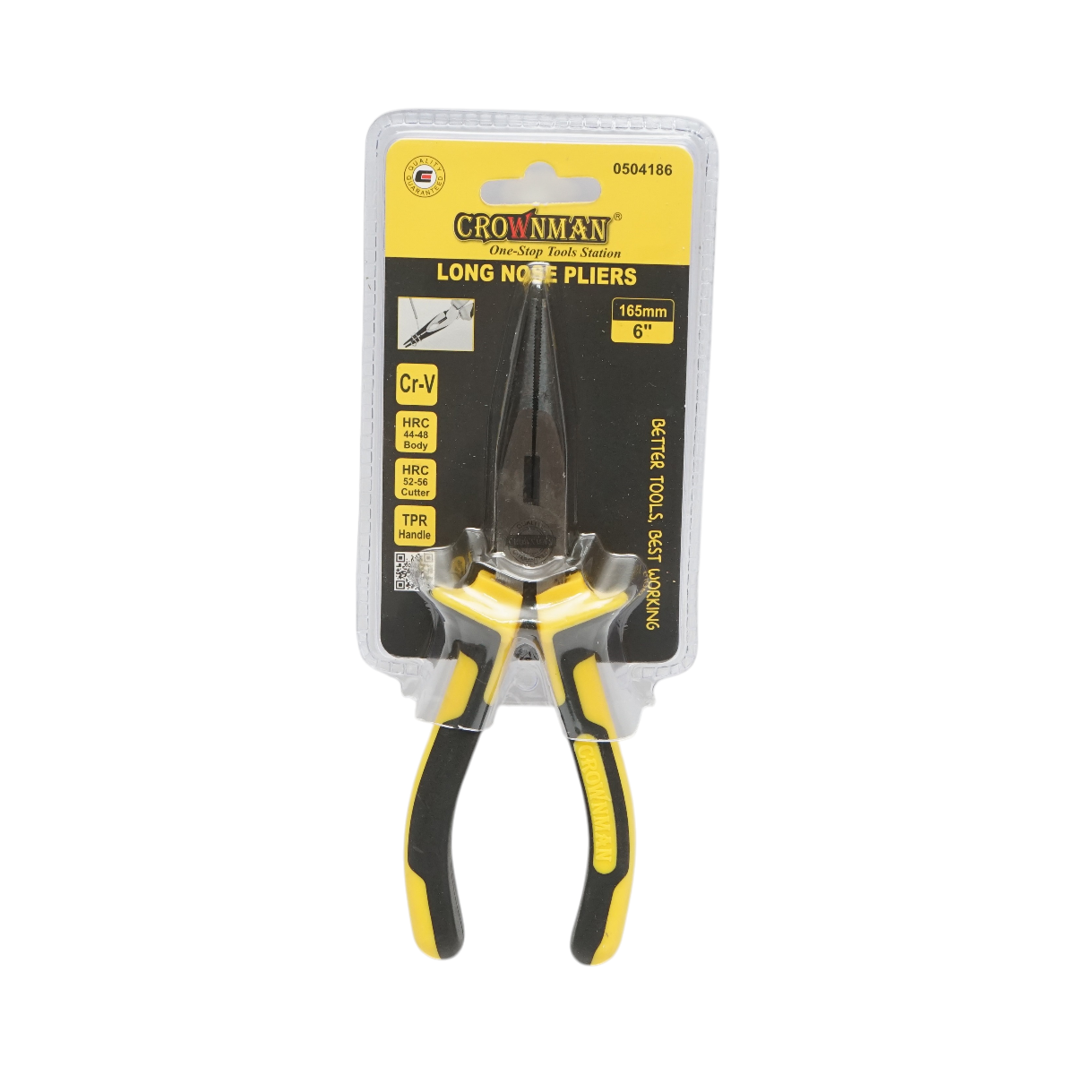 Cleste patent cu varf lung ascutit 165mm profesional Cr-V Crownman - imagine 3