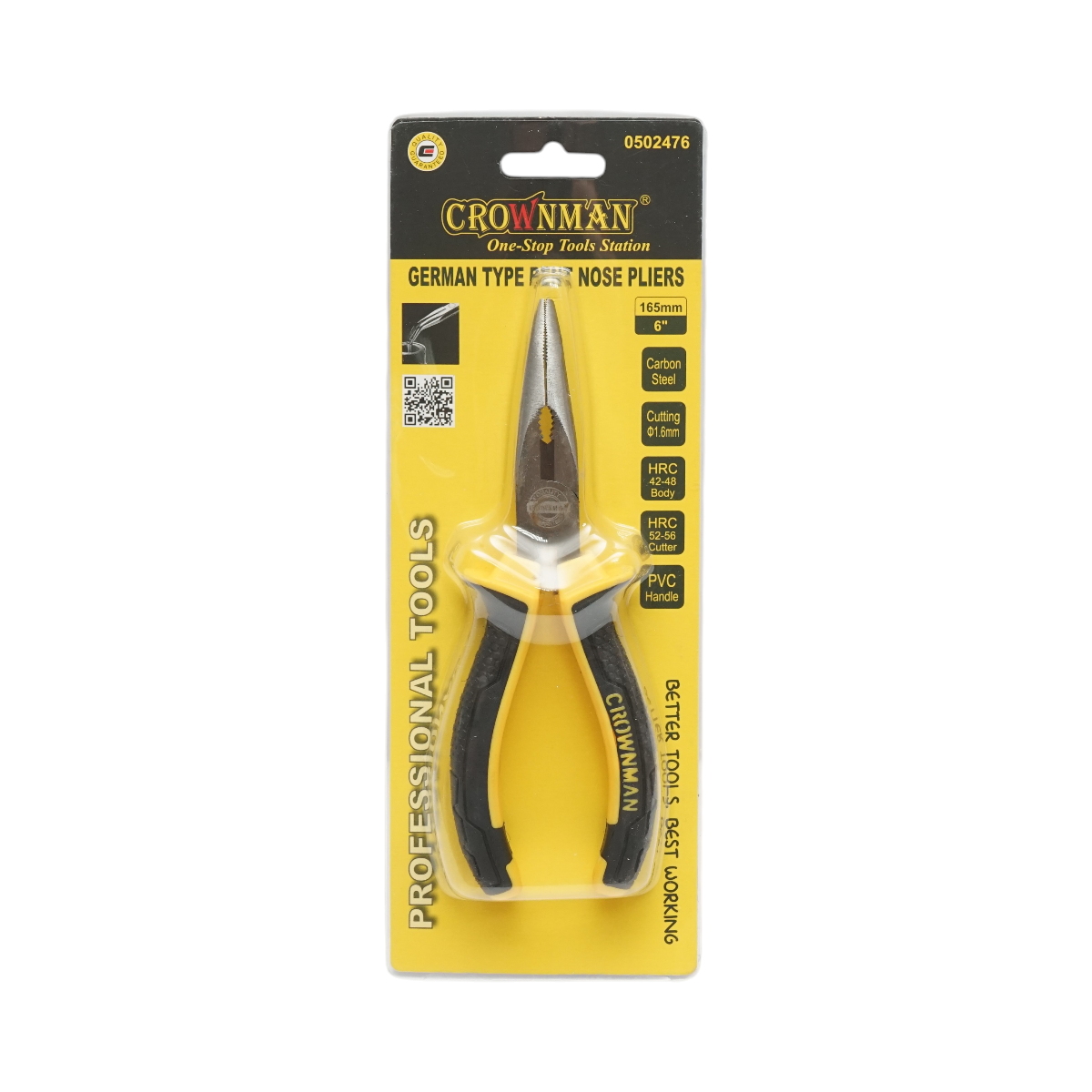 Cleste patent cu varf indoit 165mm profesional Cr-V Crownman - imagine 2